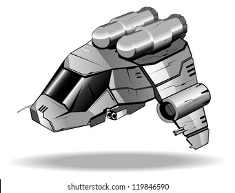 vector illustration of futuristic spaceship.vector 55