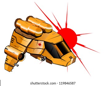 vector illustration of futuristic spaceship.vector 56