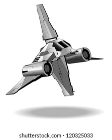 vector illustration of futuristic spaceship.vector 59