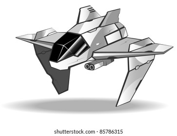 vector illustration of futuristic spaceship.vector 6