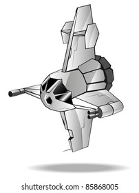 vector illustration of futuristic spaceship.vector 7