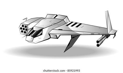 vector illustration of futuristic spaceship.vector 8