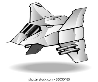 vector illustration of futuristic spaceship.vector 9