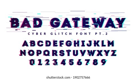 Vector Illustration Futuristic Technology Glitch Font Typography