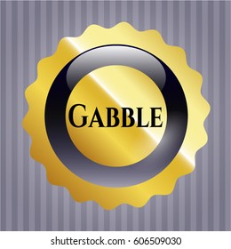Vector Illustration Of Gabble gold shiny emblem
