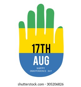 Vector illustration of Gabon Flag color for Gabon Independence day.
