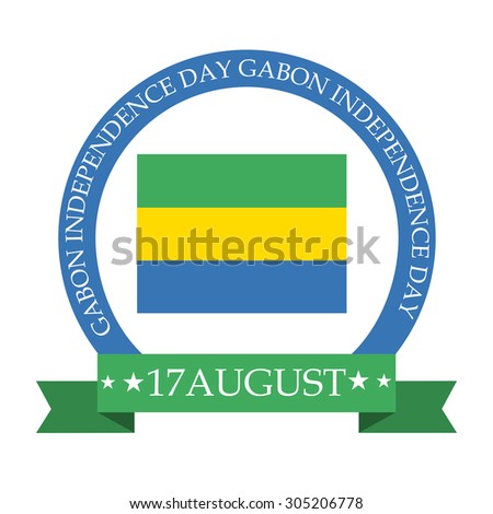 Vector illustration of Gabon Flag color for Gabon Independence day.