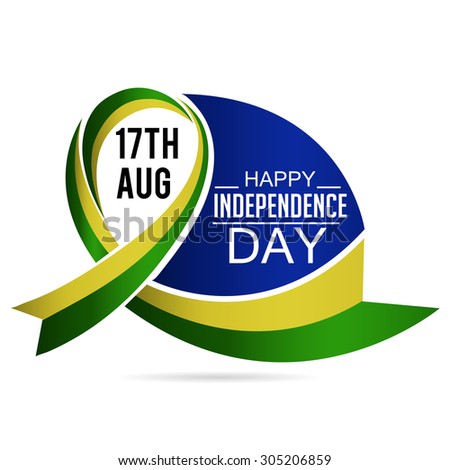 Vector illustration of Gabon Flag color for Gabon Independence day.