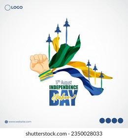 Vector illustration of Gabon Independence Day social media story feed template
