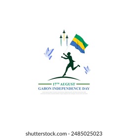 Vector illustration of Gabon Independence Day social media feed template