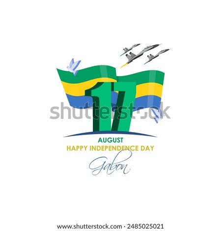 Vector illustration of Gabon Independence Day social media feed template