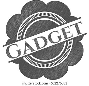 Vector illustration of Gadget emblem with pencil effect
