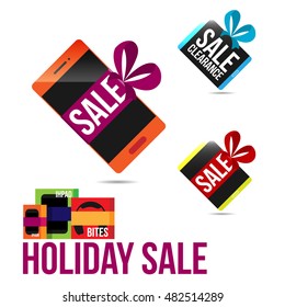 Vector illustration of gadgets gift-wrapped on sale for the upcoming holiday season.