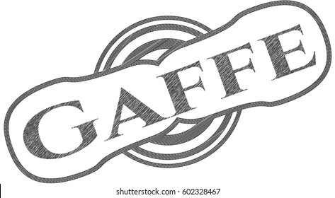 Vector illustration of Gaffe with pencil strokes
