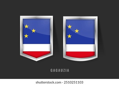 Vector Illustration of GAGAUZIA Label Logo. GAGAUZIA Badge Sign GAGAUZIA With Flag, gagauz Product Label Banners Template.