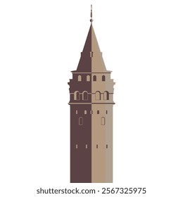 Vector Illustration of Galata Tower in Istanbul