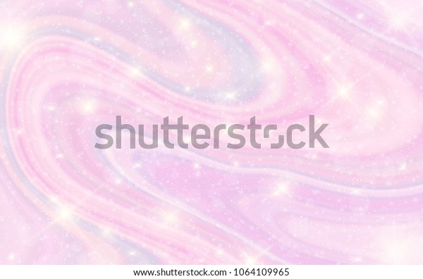 銀河ファンタジー背景とパステルカラーのベクターイラスト パステル空に虹を描いたユニコーン ボケとパステル雲と空 かわいい明るいキャンディの背景 のベクター画像素材 ロイヤリティフリー 1064109965