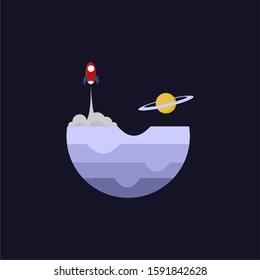 Vector illustration of galaxy. Flat design illustration. Vector illustration.