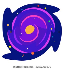 Vector illustration of Galaxy, icon and graphic design