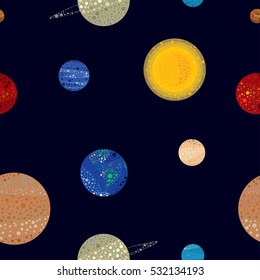 Vector illustration of galaxy solar system pattern