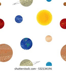 Vector illustration of galaxy solar system pattern