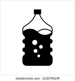 Vector illustration of gallon icon large clear plastic bottled mineral water container symbol on white background.