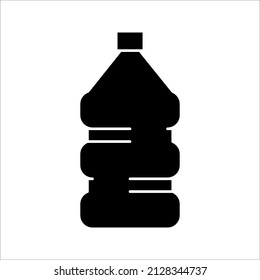 Ilustración vectorial del icono del galón símbolo del contenedor de agua mineral de plástico transparente sobre fondo blanco.