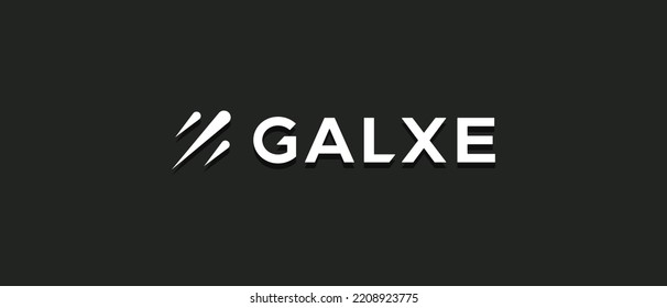 Vektorgrafik des Galxe-GLE-Token-Logos und des Markennamens auf isoliertem Hintergrund.