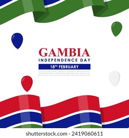 Vector illustration of Gambia Independence Day social media feed template