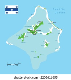 Vector Illustration Gambier Islands ( Mangareva) Map