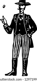 Vector illustration of a gambler
