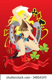 Vector illustration for gambling background with casino elements