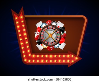 Vector illustration of Gambling background with casino element