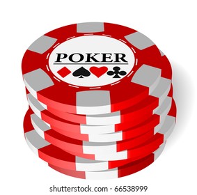 The vector illustration of gambling chips .