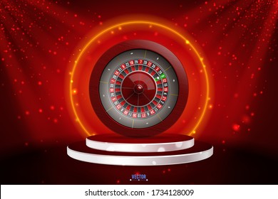 Vector Illustration Glücksspiel Roulette Rad. Realistisches Konzept für das Casino
