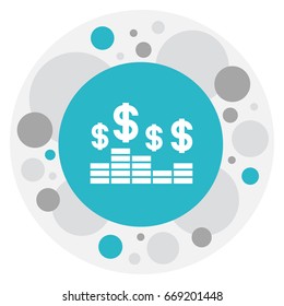 Vector Illustration Of Gambling Symbol On Greenback Icon. Premium Quality Isolated Currency Element In Trendy Flat Style.