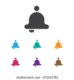 Vector Illustration Of Gambling Symbol On Bell Icon. Premium Quality Isolated Ring Element In Trendy Flat Style.