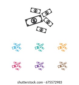 Vector Illustration Of Gambling Symbol On Bucks Icon. Premium Quality Isolated Greenback Element In Trendy Flat Style.