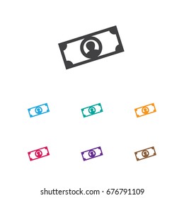 Vector Illustration Of Gambling Symbol On Dollar Icon. Premium Quality Isolated Currency Element In Trendy Flat Style.