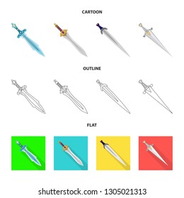 Vector illustration of game  and armor  icon. Set of game  and blade  vector icon for stock.