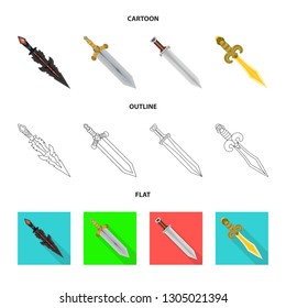 Vector illustration of game  and armor  icon. Set of game  and blade  stock symbol for web.