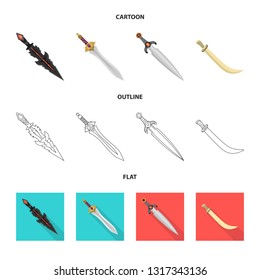 Vector illustration of game  and armor  icon. Collection of game  and blade  stock symbol for web.