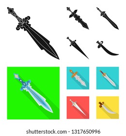 Vector illustration of game  and armor  icon. Set of game  and blade  vector icon for stock.