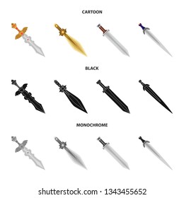 Vector illustration of game  and armor  icon. Collection of game  and blade  stock vector illustration.