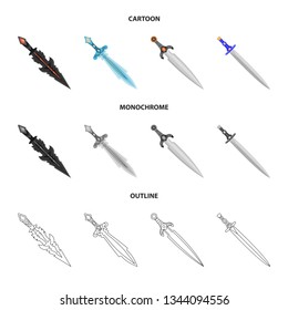 Vector illustration of game  and armor  icon. Collection of game  and blade  stock vector illustration.