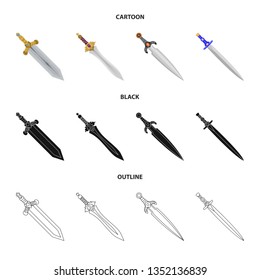 Vector illustration of game  and armor  icon. Set of game  and blade  stock symbol for web.