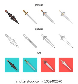 Vector illustration of game  and armor  icon. Collection of game  and blade  stock symbol for web.