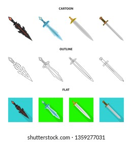 Vector illustration of game  and armor  icon. Set of game  and blade  stock vector illustration.