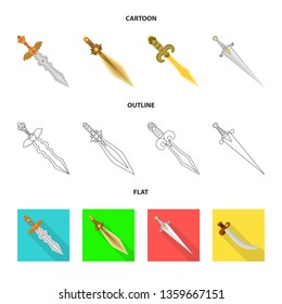 Vector illustration of game  and armor  icon. Collection of game  and blade  stock symbol for web.
