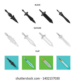 Vector illustration of game  and armor  icon. Set of game  and blade  stock vector illustration.